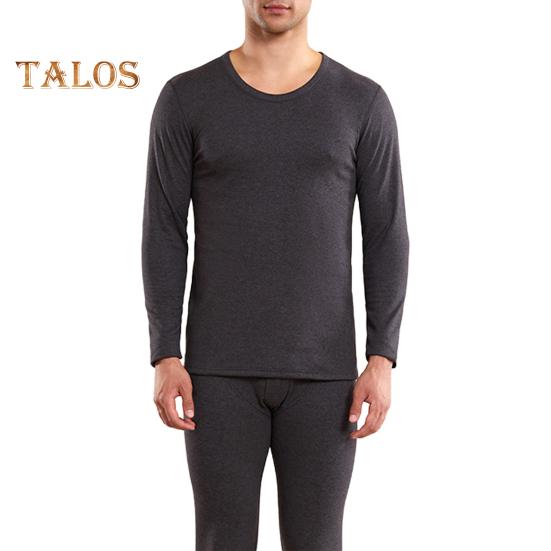 2 szt./zestaw Zimowa męska bielizna termiczna okrągły dekolt długi rękaw ciepły gruby wysoka elastyczność dopasowany krój otwarty krok męski zestaw piżamowy sportowy dres