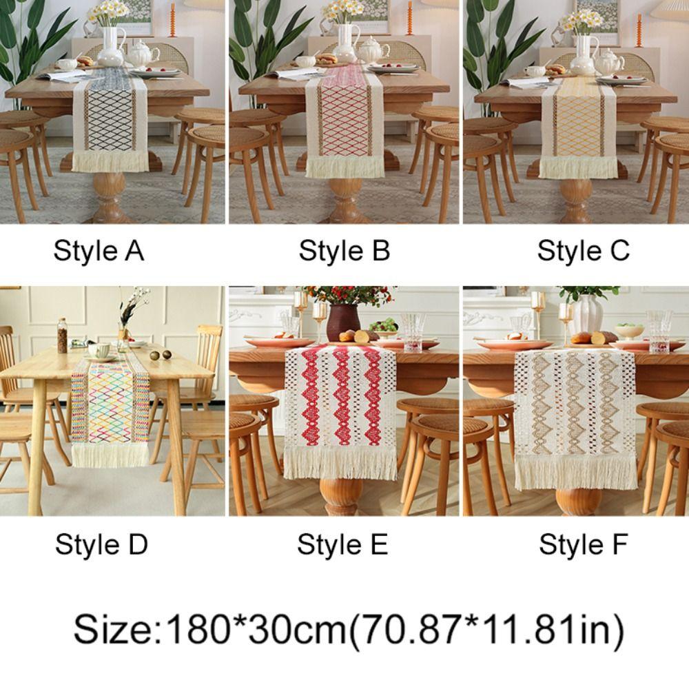 Cotton and Linen Bohemian Table Runner Nordic Style Table Cover Household Table Flag  Dining Table