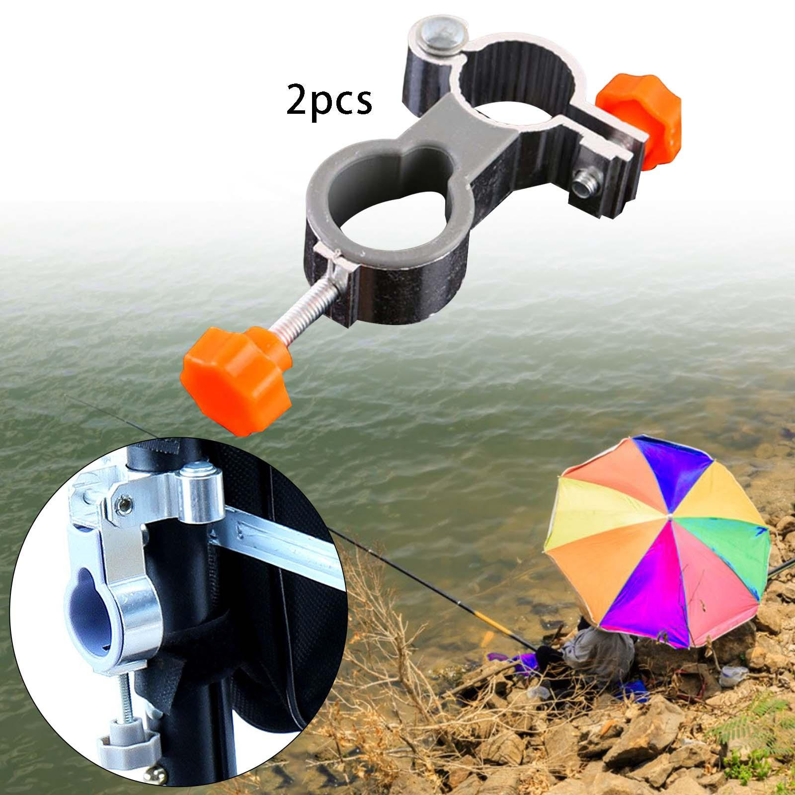 2 Pieces Fishing Umbrella Stand Mount Foldable Clamp Support Beach Outdoor Holder Clip for оранжевый