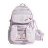 Cute Bunny Ear School Backpack with Clear Front Pocket Top Handle Casual Daypack for Girls Daily Use