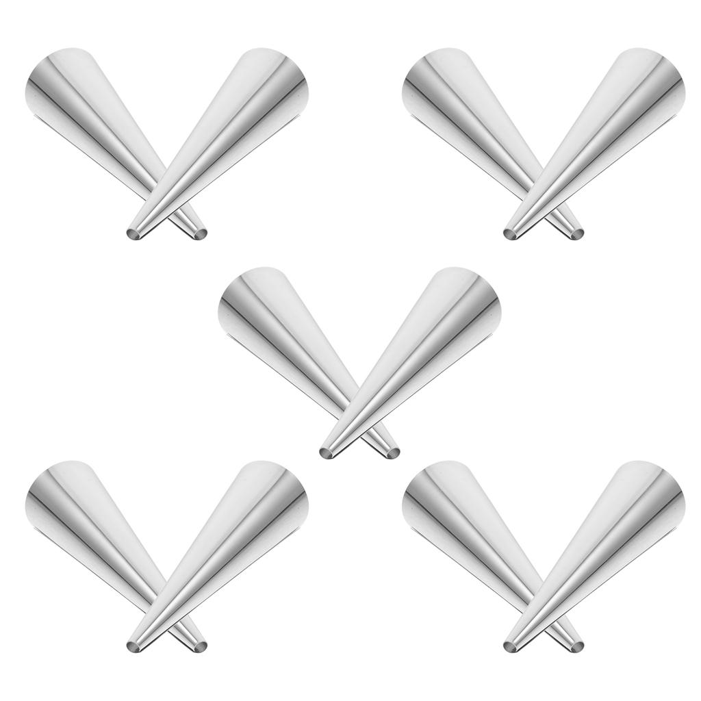 10Pcs Stainless Steel Pastry Molds Cone Cream Horn Baking Equipment Reusable Ideal for Various Pastries