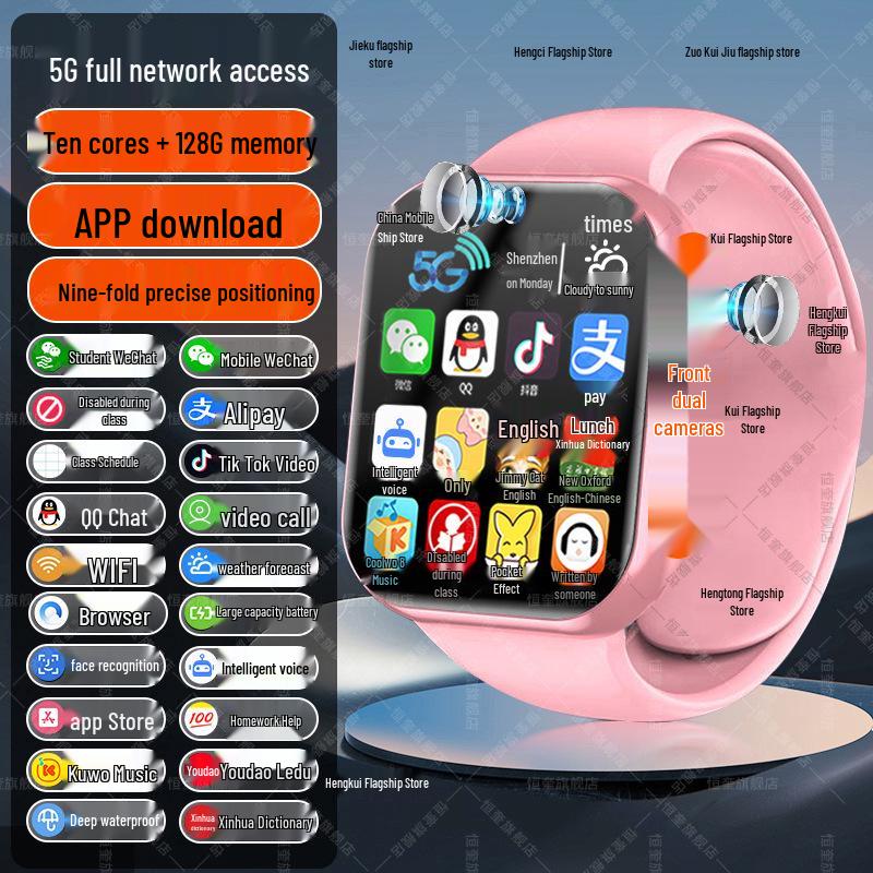 Orologio Smart 5G di Punta per Bambini: Pronto per la carta, Multifunzionale, Impermeabile, Capacità di localizzazione per ragazzi e ragazze.