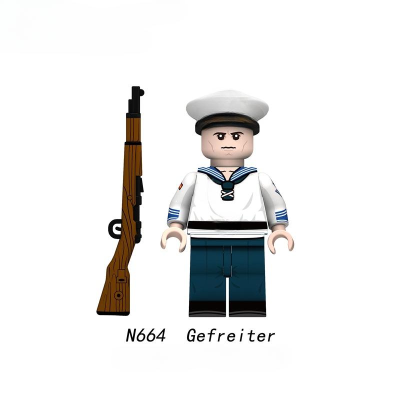 

N661-N666 Капитан ВМФ Командир подводной лодки Матрос Радист Наводчик Модель Конструктор MOC Кирпичики Набор Подарки Игрушки