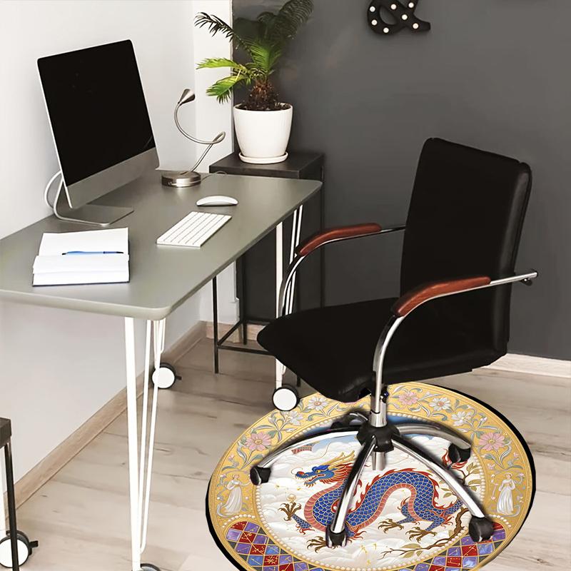 

1pc Carpet Chair Mats Chinese Dragon Artwork Perfect for Decorating Chairs, Polyester Carpet, for Living Room.YDT672 80cm by 80cm