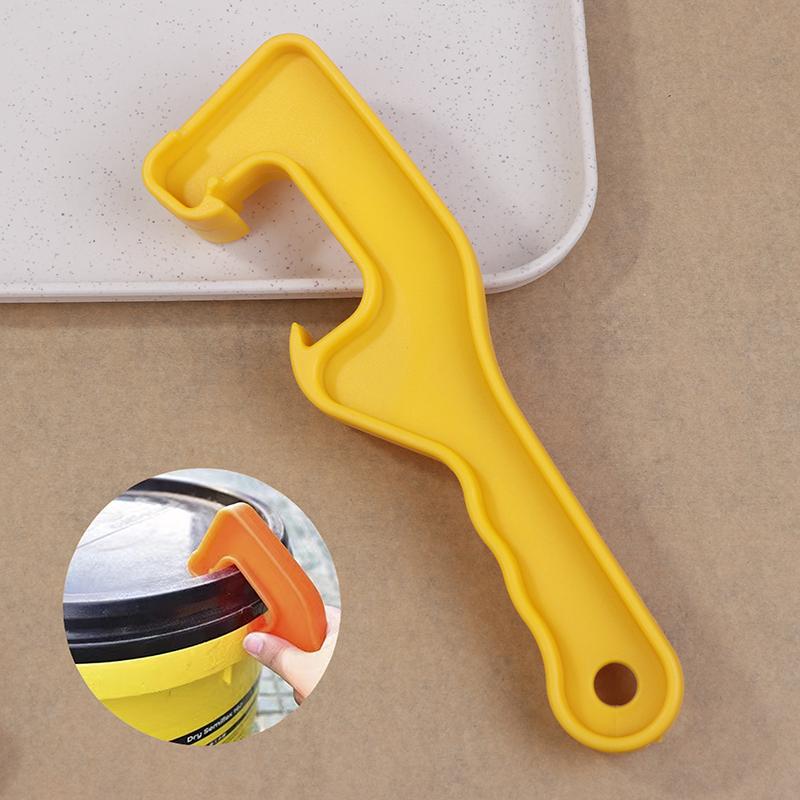 

Ручной пластиковый консервный нож для ведра меда на галлон, крышки ведра, крышки бочки с краской, ключ для снятия, бытовой инструмент для открывания с экономией труда жёлтый