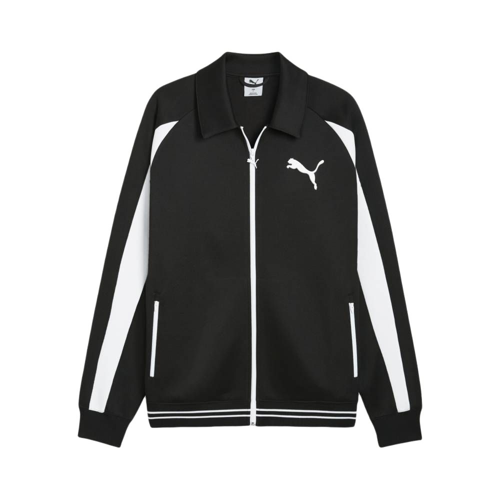 Puma FW25 T7 Свободная Спортивная Куртка-бомбер на молнии с цветовыми блоками и рукавами реглан Мужские куртки 636801-01 L