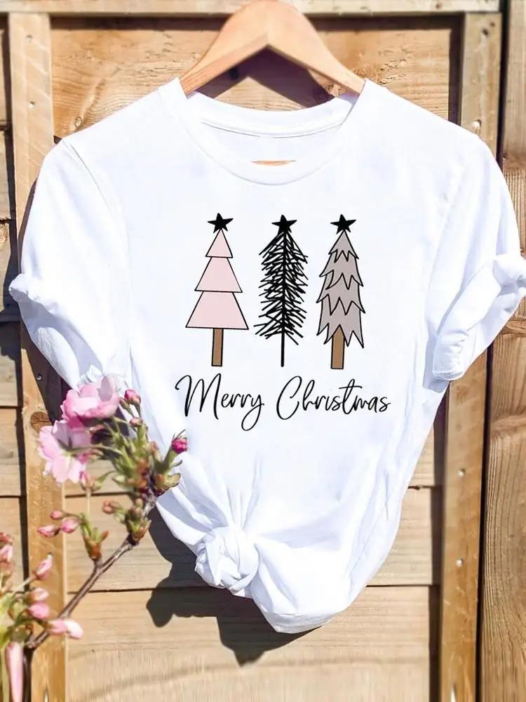 Christmas Cactus with Santa Hats and String Lights White TShirt with Colorful Flower Pot Details Unique Casual Top for Women