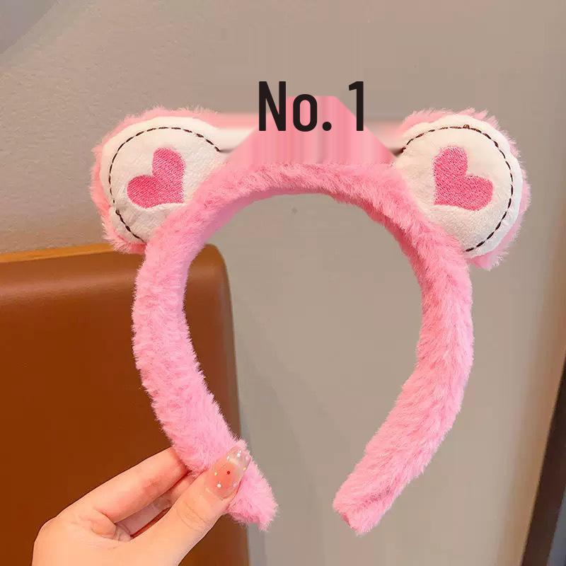 Cartoon Plush Headband: Cute Hair Accessory for Women & Kids, Perfect for Face Washing