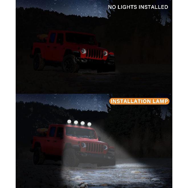 2PCS 4.5Inch Round LED Offroad Lights,42W Led Round Light Bar Spot Light Fog Light Bumper Work Light, LED Off Road Light Flood Light