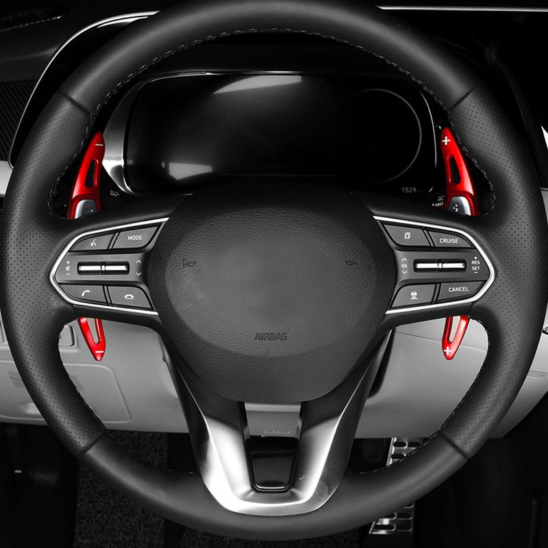 Car Interior Aluminum Alloy Carbon Fiber Steering Wheel Shift Paddle Extension Rod Decoration For Hyundai Palisade -