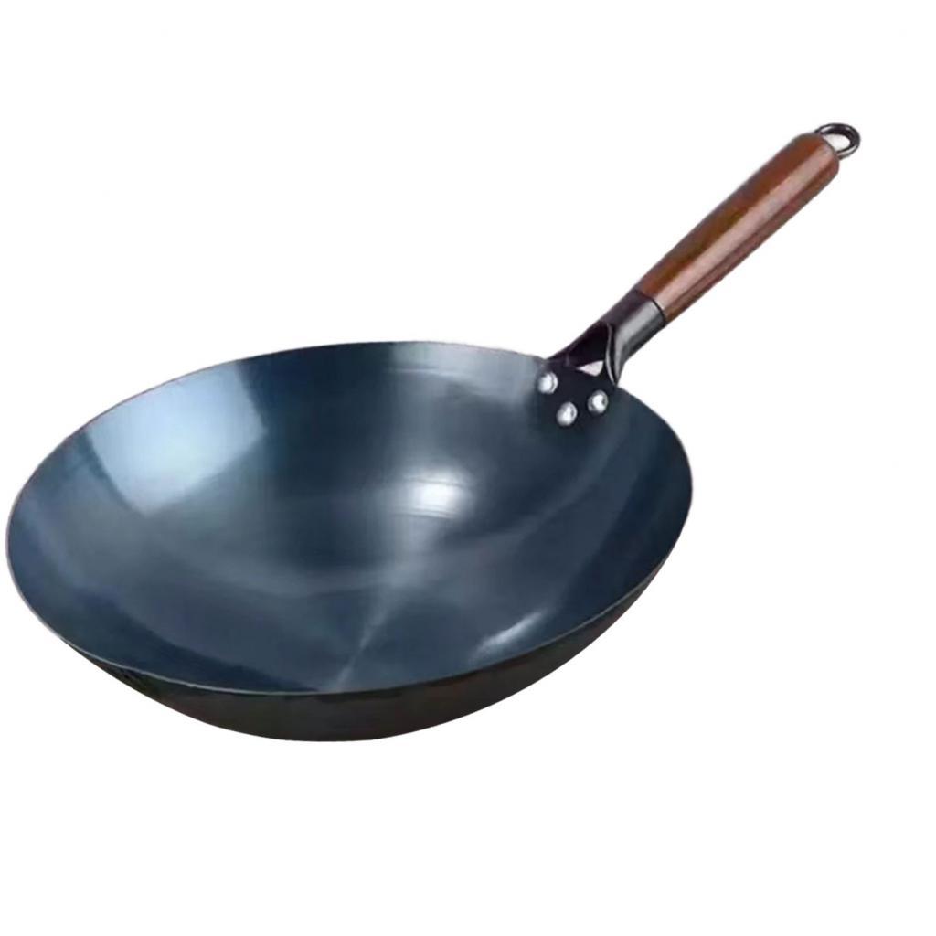Wok Pan Boiling Pots Wood Handle Cookware Sautee Universal Pans Nonstick Wok
