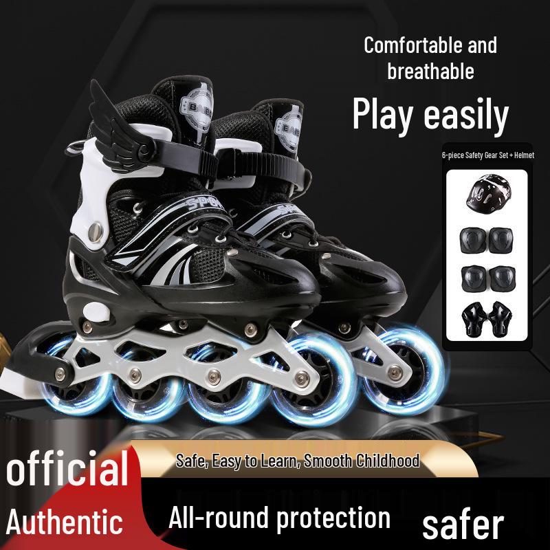 Kids' Inline & Ice Skates Set for Ages 3-15 - Beginner Rollerblades for Boys & Girls