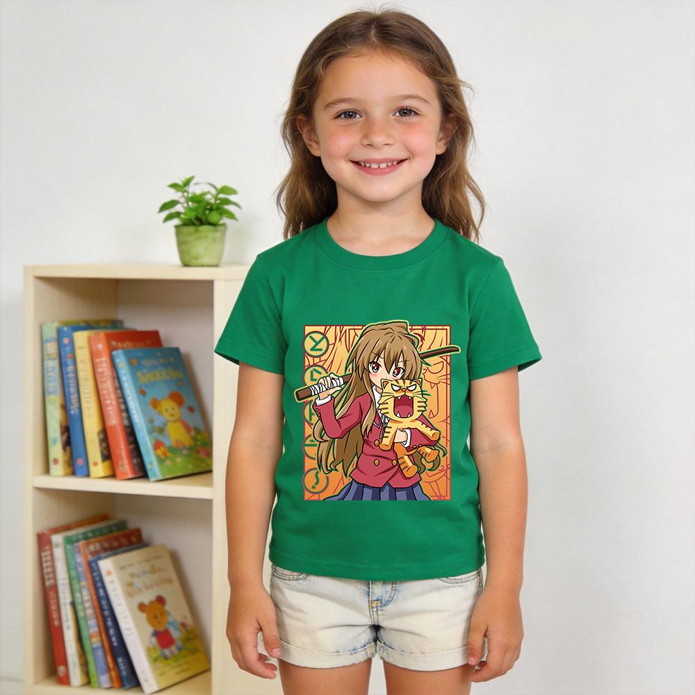 Toradora Aisaka Taiga Anime Print Cotton T Shirts for Boys Girls Kids Short Sleeve Summer Casual Top