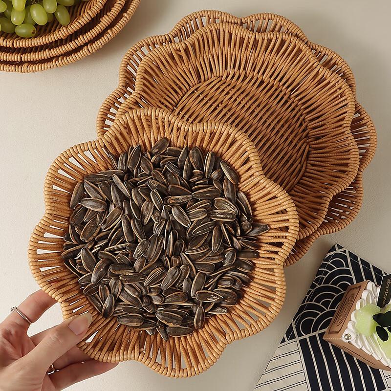 Woven Bamboo Snack and Fruit Serving Basket