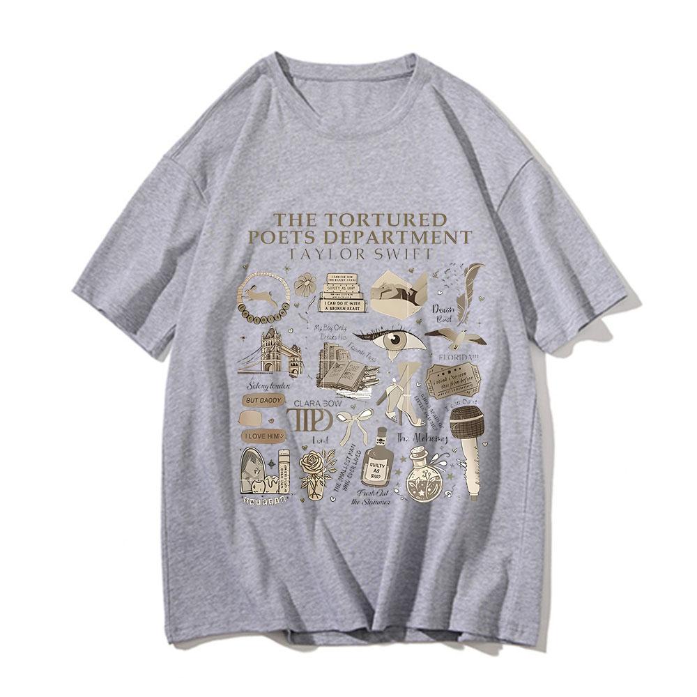 New Album The Tortured Poets Department TTPD Shirt Accessories TS All's Fair in Love and Poetry Cotton T-shirt Graphic Tees Men