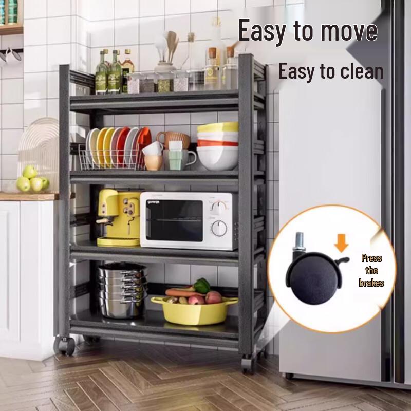 Yunshuang Floor-Standing Kitchen Storage Rack with Fence
