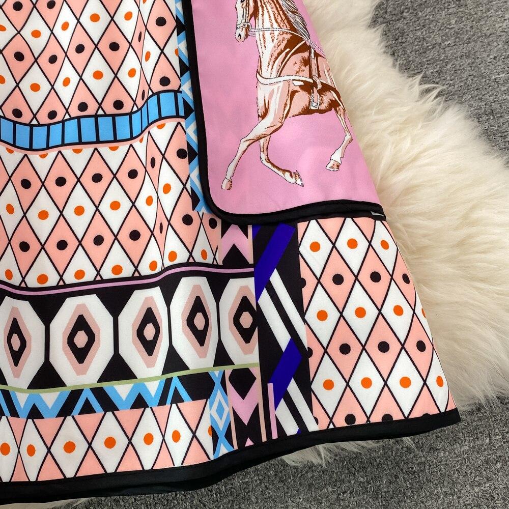 Fashion Suit Ladies Temperament Positioning Printing Loose Long Sleeved Shirt Two-Piece Set High Waist Skirt Short Skirt Spring