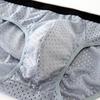 Men Panties Breathable Mesh Elastic Mid Waist Color Block No Trace Inside Wearing Large Size Ice Silk Sexy Male Underwear Briefs for Daily Life