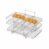 Air Fryer Rack Heißluftfritteusen-Ofen Grill Dampfgarer Edelstahl Dörrständer Stapelbarer Netz-Grillkorb Heißluftfritteusen-Zubehör