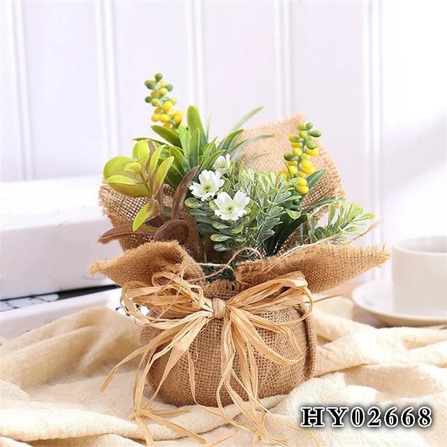 

Имитация льна в горшке искусственный цветок украшение свадебное украшение букет из сушеных цветов искусственный цветок HY02668