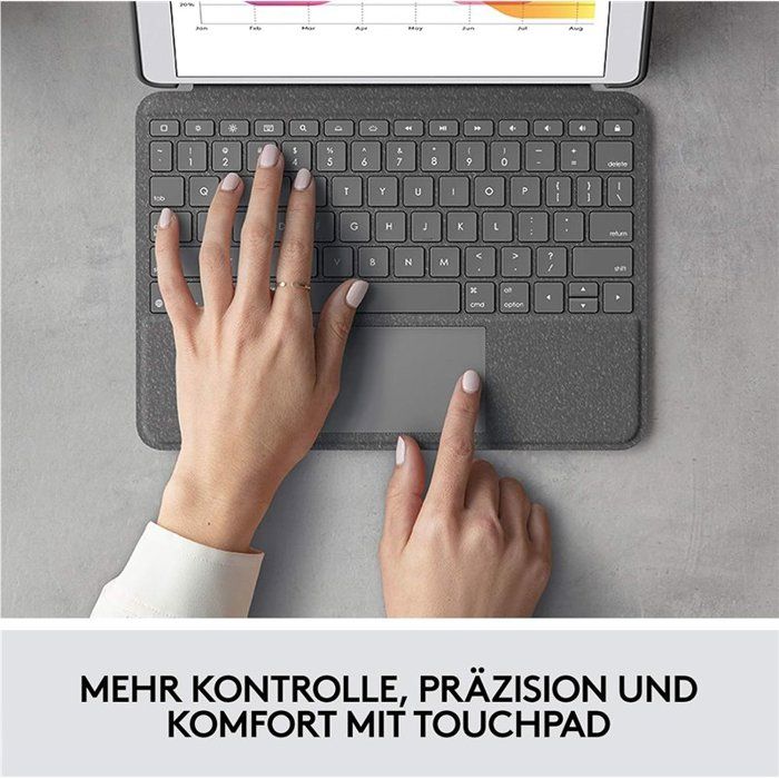 Clavier Combo Touch - Logitech - iPad 7e génération - QWERTZ - Graphite - Sans fil
