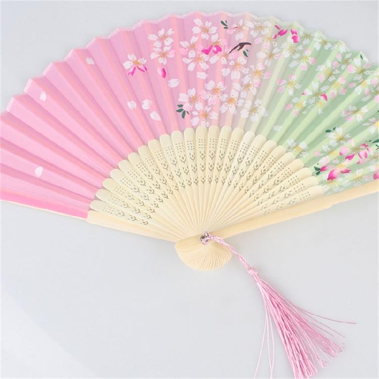 Vintage Folding Fan with Handle Multifunction Teenager Girl Props Gift