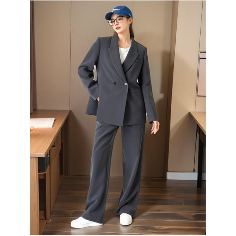 Women's Autumn Suit Set Simple Casual and Comfortable Jacket + Pants Two Piece Set
