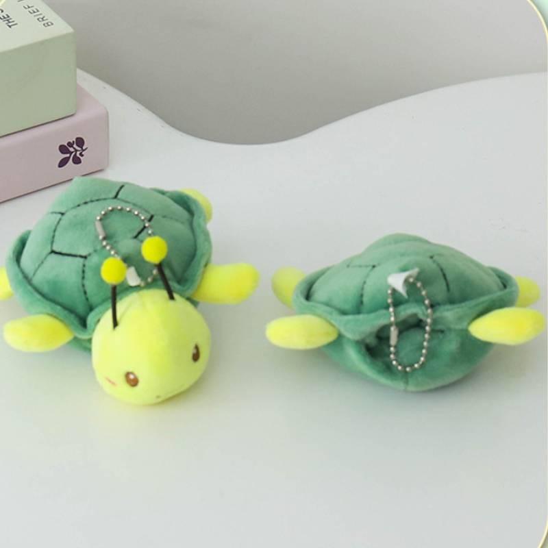 Adorable Plush Turtle Bee Keychain Soft Crystal Velvet Stuffed Animal