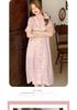 Summer Leopard Print Lace Ice Silk Nightgown - Women's Luxury Short Sleeve Sleepwear