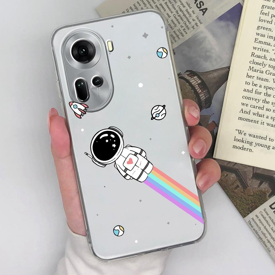 Case For OPPO Realme 12 Lite C67 A3 P1 Pro Pro+ Reno 11 Pro Find X7 Back Cover Fashion Rainbow Soft Silicone TPU Shockproof Clear Bumper Capa For OPPO