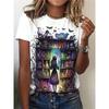Camiseta Casual de Manga Corta para Mujer Estilo Oriental Impresión 3D Camiseta Retro para Mujer Moda Urbana para Exteriores
