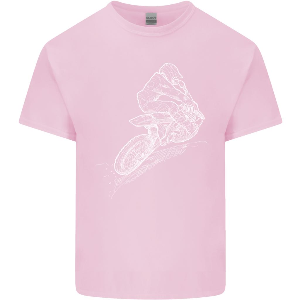 Motocross Rider Drawing Dirt Bike MotoX Unisexs Light Cotton TShirt