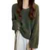 Women's Mid-Length V-Neck Faux Mink Fur Knit Sweater - Autumn/Winter Collection