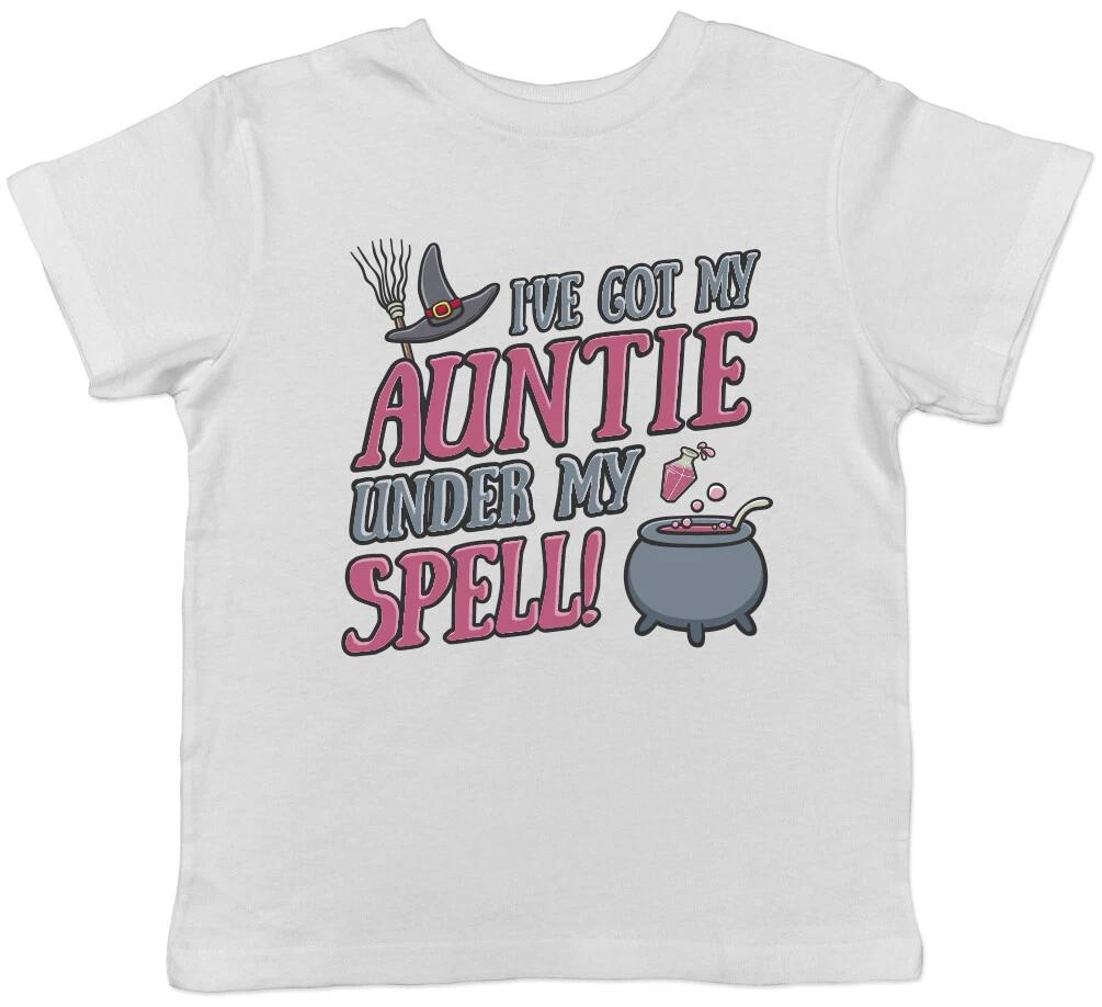 I ve Got My Auntie Under my Spell Halloween Girls Kids Childrens T-Shirt 110