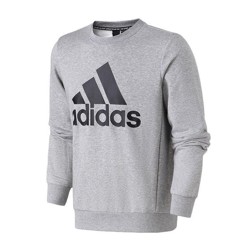 Adidas Simple Round Neck Pullover Long Sleeve Sweatshirt Men sweatshirt Gray DT9937 XL