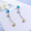 Meteor Earrings Sweet Long Five-pointed Star Zircon Mini Earrings