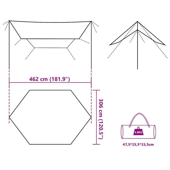 VidaXL Olive Green Camping Tarp 462x306x211 Cm Waterproof, Tarp, Waterproof Tarp, Lightweight Camping Tarp, Tarp 4009609