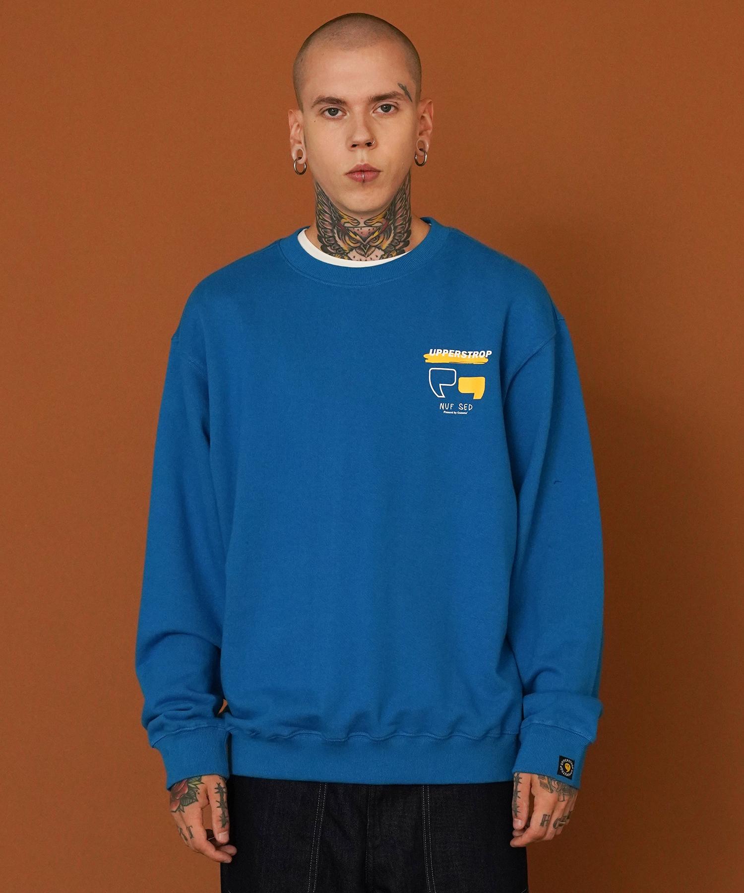 Upper Strop [Up9007] Authentic Logo Sweatshirt Blue L