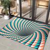Optical Illusion Vortex Rug - Mind-Bending Geometric Art for Game Rooms  Trippy Floor Mat Anti slip carpet can be machine washed