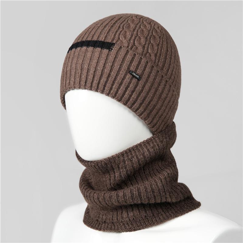 Wool Hat Men's Winter Warm and Cold-proof Fleece Headgear Fleece Thick Cotton Winter Knitted Hat