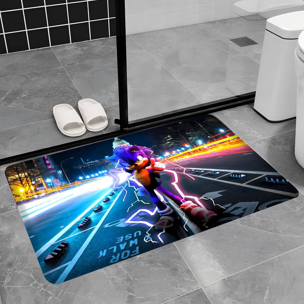 Game S-Sonic Movie Floor Mat Rectangle Anti-slip Home Soft Badmat Front Door Indoor Outdoor Mat Welcome Doormat
