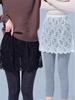 Versatile Lace Hoodie with Butt Curtain: Perfect Base Layer for Autumn, Pairs with Lace-Hemmed Midi Skirt.