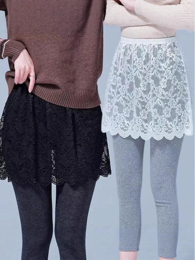 Versatile Lace Hoodie with Butt Curtain: Perfect Base Layer for Autumn, Pairs with Lace-Hemmed Midi Skirt.