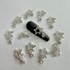 Gold & Silver Alloy 3D Rhinestone Star Nail Art Pendants