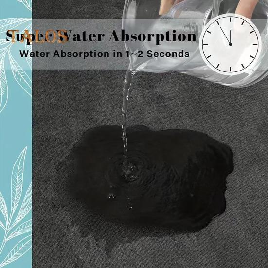 Bathroom Floor Mat Quick Absorbent Quick-Drying Anti-Slip Bottom Foot-drying Entry Rug Easy To Clean Multipurpose Bath Shower Sink Kitchen Carpet