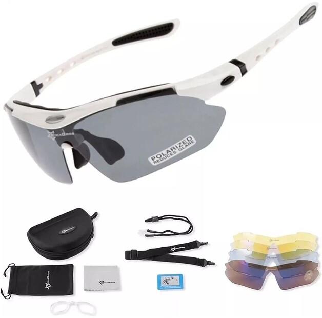 Rockbros 10002 White Polarized Cycling Glasses