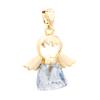 1pc Brass & Glass Religious Charm Pendant 18K Gold Plated Angel Fashion Necklace Pendants for Jewelry Making 22mm x 16mm