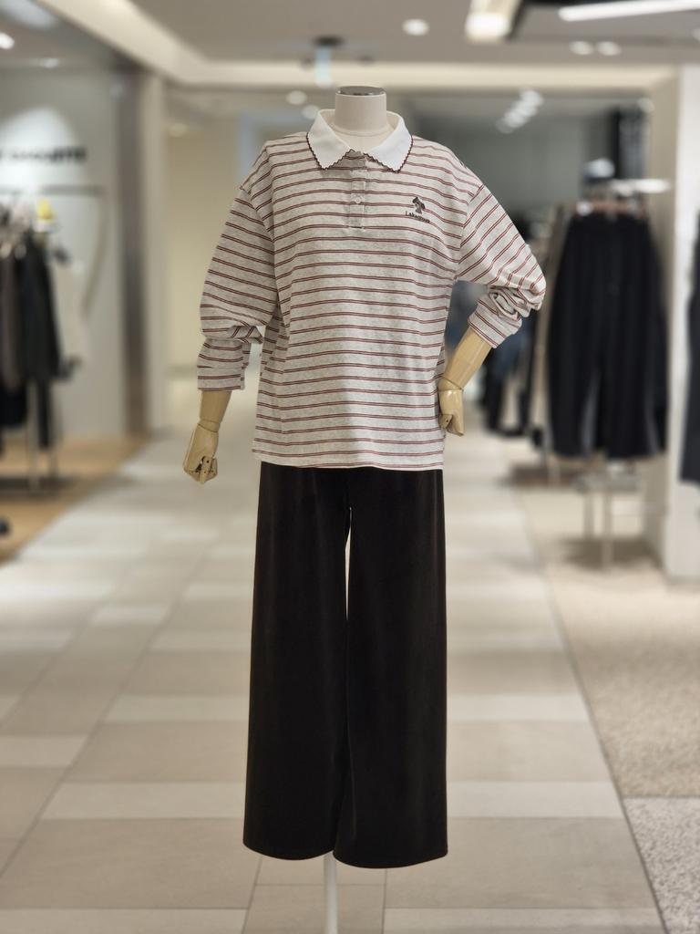 Recovea Girl Embroidered Stripe T-Shirt LG31F4LT515X