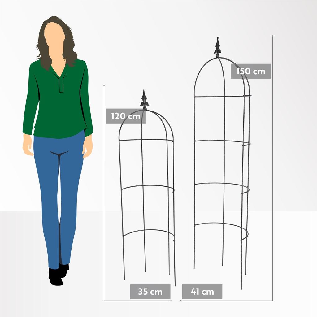 KADAX Garden Obelisk Metal Flower Garland