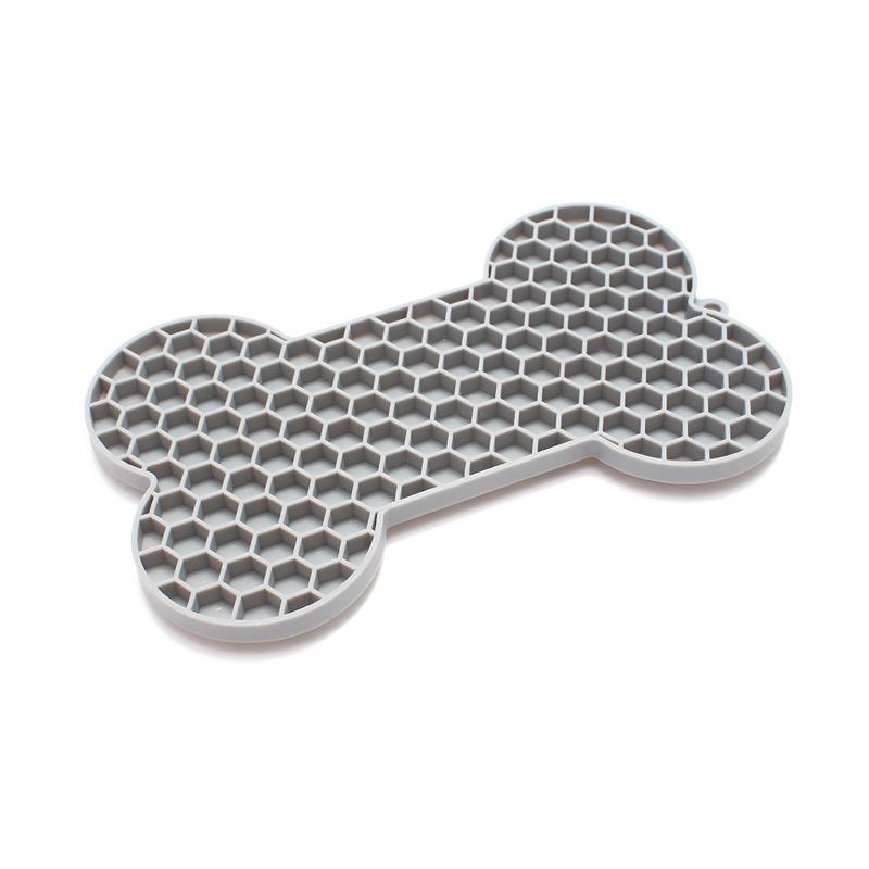 Bone Silicone Licking Mat Dog Slow Feeder